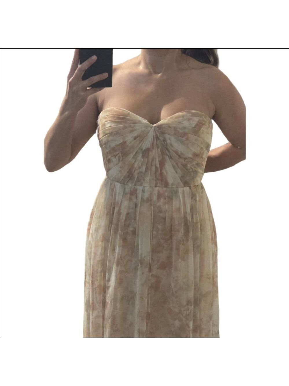 Jenny Yoo Nyla Watercolor Floral Convertible Chiffon Bridesmaid Gown 6/8